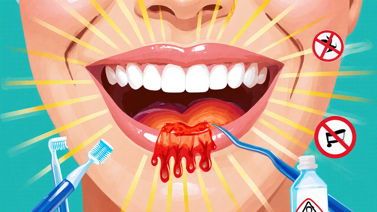 Krevní sraženina chrání ránu, nástroje jako nit a peroxid jsou zakázány.