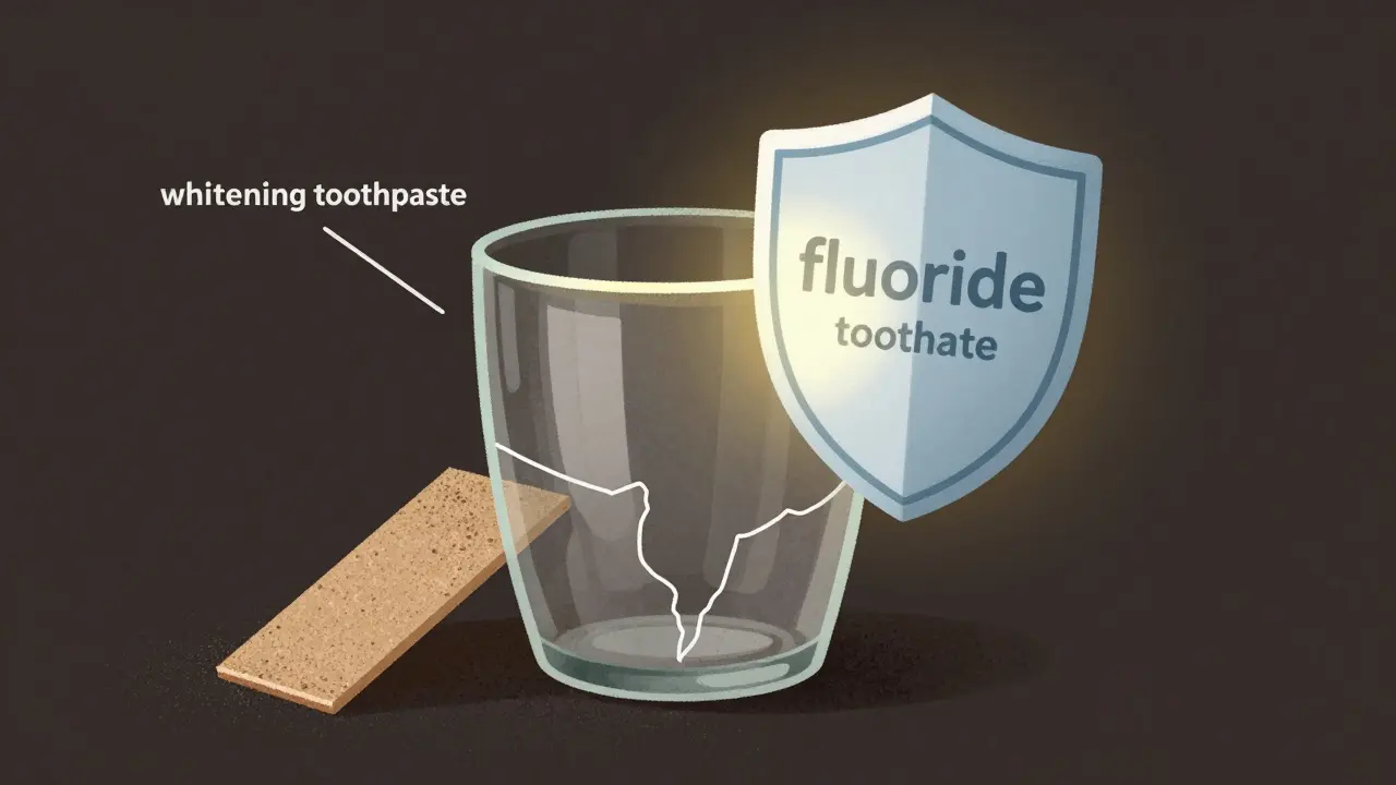 Křehký skleněný pohár poškozován pískovým papírem, symbolizující poškození dětské skloviny.