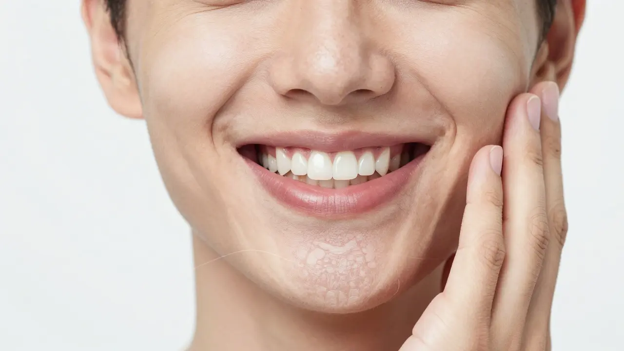 Patient smiling with restored teeth, symbolizing prevention of bone loss and facial structure preservation.