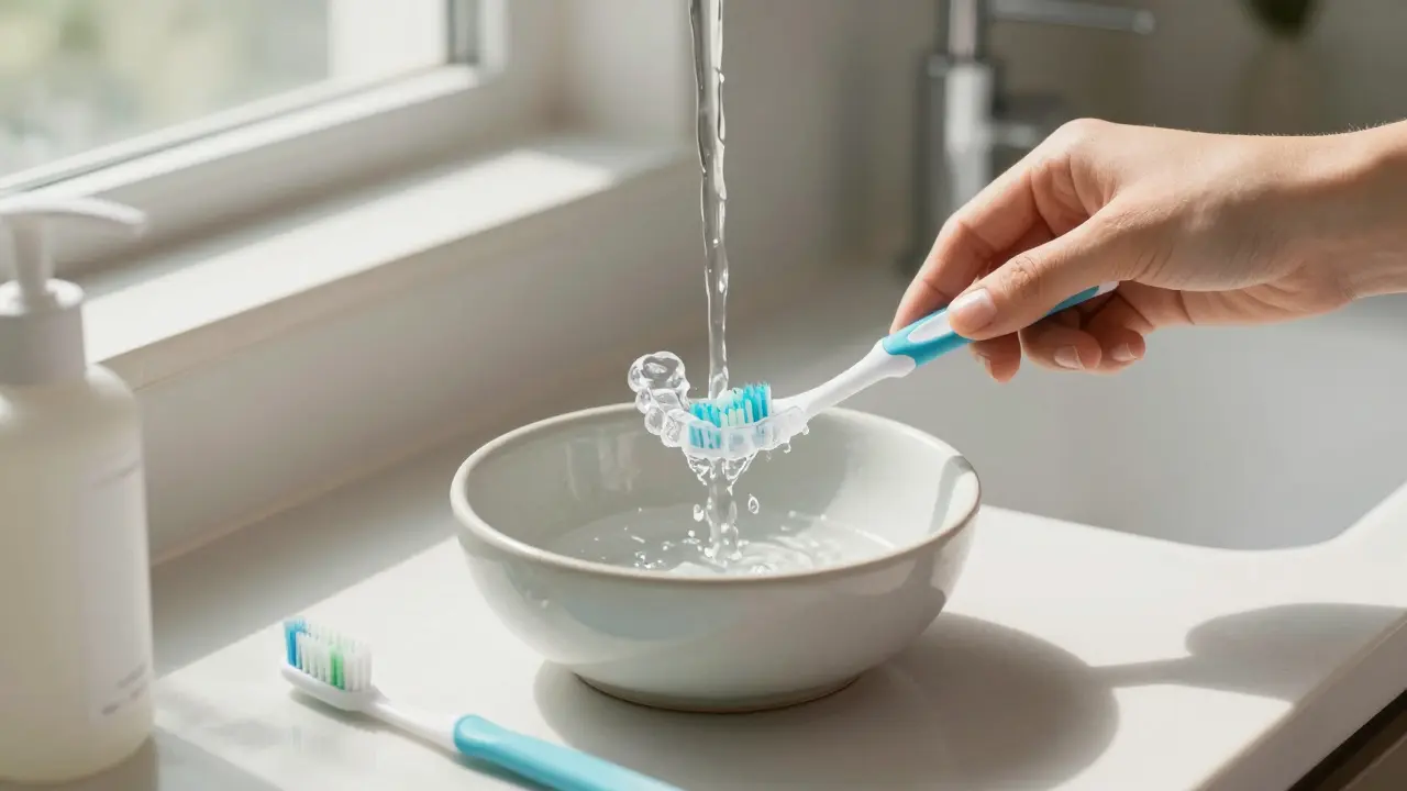 Jak vyčistit neviditelná rovnátka na noc - krok za krokem