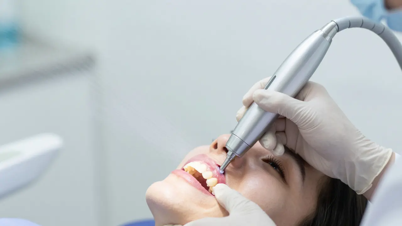 Profesionální ultrazvukové čištění zubů v ordinaci