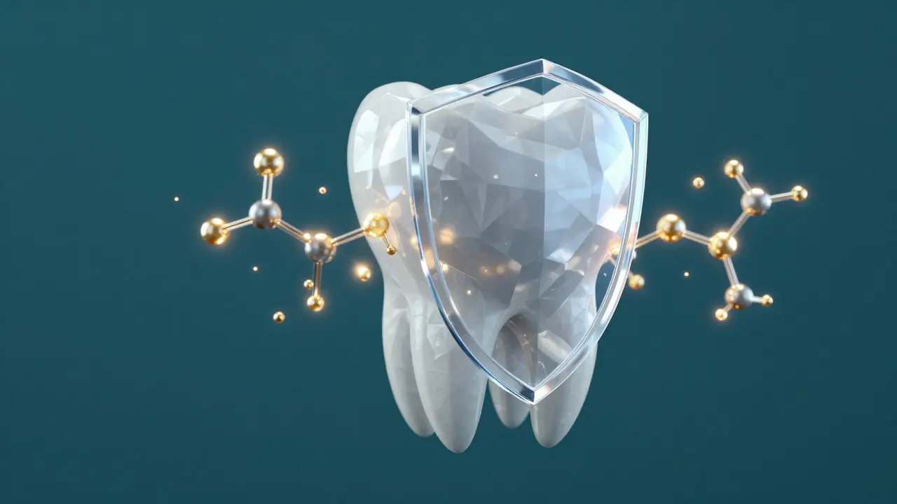 Koncept ochrany a remineralizace zubů pomocí hydroxyapatitu a fluoridu