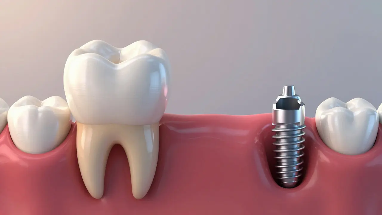 Koncept zachování vlastního zubu s korunou versus náhrada implantátem
